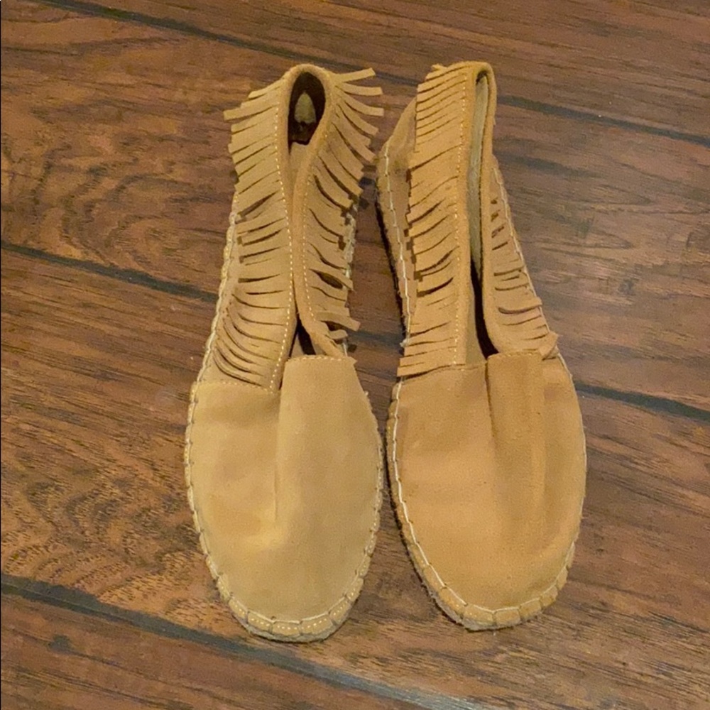 New Scotch & Soda Fringe Moccasins Size 38 - Tan